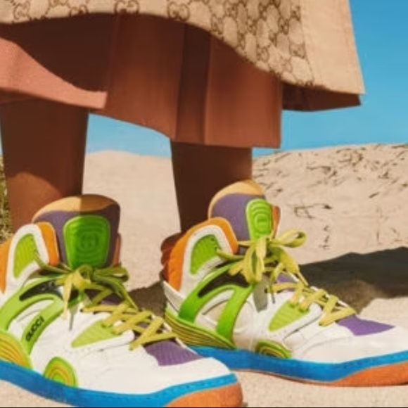 Gucci Authentic Demetra Basket High-Top Sneakers - Picture 12 of 13